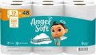 Angel Soft Toilet Paper, 12 Mega = 48 Regular Rolls, And Strong New. Price: $12.50.
