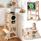 4-IN-1 Toddler Kitchen Step Stool, Foldable Learning Standing Tower With Blackbo New. Price: $87.89.