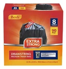 Besli 8 Gallon Black Drawstring Trash Garbage Can LINER,0.9 Mil... New. Price: $38.87.