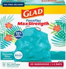 Glad Forceflex Maxstrength Kitchen Trash Bags, 13 Gal, Bahama Bliss Febreze, 90 New. Price: $34.62.