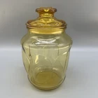 Vtg Smith Amber Bubble Storage Canister Cookie Jar W Plastic Seal & Lid Used. Price: $21.00.