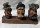 Vtg Hand Carved German Men Whiskey Vodka Wine Bottle Stopper Used. Price: $100.00.