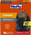 Hefty Strong Large Trash Bags, Black, 30 Gallon, 74 Count New. Price: $30.14.