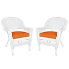 Jeco Wicker Chair In White With Orange Cushion (set Of 2) New. Price: $337.99.