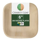 Disposable Plates 6 Square 200 Pieces Palm Leaf Eco Friendly Natural Brown New. Price: $124.99.