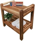 Ecodecors 20" Waterproof Teak Wood Shower Bench - Safe & Stylish Storage Solutio New. Price: $213.99.
