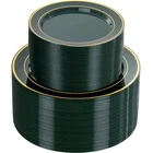 Disposable Plates 200PCS Green 10 Dinner 7 Dessert Heavy Duty Noccur Plastic New. Price: $89.99.