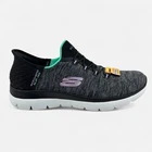 Skechers Summits Dazzling Haze Black Turquoise Womens Slip Ins Sneaker New. Price: $54.95.