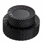 U-qe 100 Black Heavy Duty Disposable Plastic Plates 9" Dinner 6.5" Dessert New. Price: $76.13.