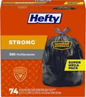 Hefty Strong Large Trash Bags, Black, 30 Gallon, 74 Count New. Price: $27.69.