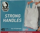Hippo Sak - Kitchen Trash Bags 13 Gallon Garbage With Handles 45 Count New. Price: $26.95.