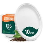 Stack Man 100% Compostable Paper Plates Inch Heavy-duty 125-PACK ... New. Price: $42.34.
