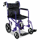 Medline MDS808210ABE 18X16" Aluminum Transport Chair - Blue New. Price: $100.00.