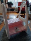 Katarus Toddler Step Stool For Kids Two Standing Tower Pink White Used. Price: $29.99.