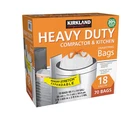 Kirkland Signature Compactor Kitchen Trash Bags, White, 18 Gallon (70 Count) New. Price: $38.99.