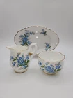 Royal Albert England "forget Me Not" Cream & Sugar With Tray Used. Price: $59.99.