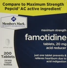 Member's Mark Maximum Strength 20MG Famotidine Acid Reducer - 200 Ct. New. Price: $25.02.