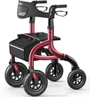 All-terrain Rollator Walker For Seniors, Foldable, 350LB Capacity, Burgundy New. Price: $416.99.