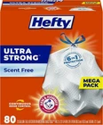 Hefty Ultra Strong Tall Kitchen Trash Bags, Unscented, 13 Gallon, 80 Count New. Price: $17.69.