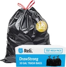 150 Count 30 Gallon Black Trash Bags With Drawstrings Strong Tear Resistant New. Price: $39.39.