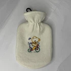 Fashy Kids White Hot Water Bottle Fleece Cover Teddy Bear Bike Germany Vintage New. Price: $29.99.