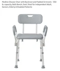 Medline Shower Chair With Backrest And Padded Armrests - 350 Lb. Capacity, Bath New. Price: $30.00.