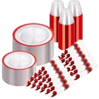 Dinnerware Set Piece Clear Red Disposable Plates Cups Napkins IOET700 Led New. Price: $209.99.