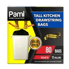 Pami Tall 13-GALLON Kitchen Drawstring Trash Bags 80-PACK, Black Extra-st... New. Price: $24.01.