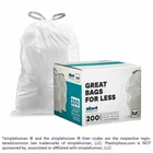 Plasticplace Custom Fit Trash Bags Compatible With Simplehuman Code M, 200 Count New. Price: $48.89.