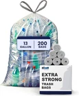 Plasticplace 13 Gallon Trash Bags 1.0 Mil Clear Extra Tall Drawstring Garbag New. Price: $65.95.