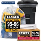 Tasker 95-100 Gallon Clear Trash Bags Heavy Duty 25 Extra Large 96 New. Price: $66.45.