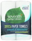 Seventh Generation Paper Towels 2 Rolls Recycled Strong Absorbent Ct New. Price: $120.99.