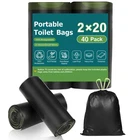 40 Portable Toilet Camping Bags, Biodegradable With Drawstring & Lemon... New. Price: $16.19.