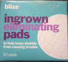 New Bliss Ingrown Eliminating Pads, 50. Price: $20.75.