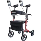 Aliseniors Upright Rollator Walker Stand Seat 8" Wheels Red, Light Used. Price: $125.65.