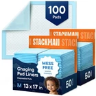 Stackman 17"X13" Disposable Changing Pads For Baby, Puppy, Leak-proof 100-PACSH New. Price: $23.56.