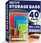 40 Pack Large 3 Gallon Storage With Zipper Top, 16 X 18 Inch Bags, New. Price: $31.95.