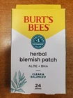Burt's Bees Herbal Blemish W/aloe + Bha - 24 Patches E17B New. Price: $8.50.