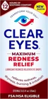 Clear Eyes Maximum Redness Relief Drops Relieves Drying, 0.5 Oz New. Price: $12.99.