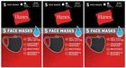 3 Pack- Hanes 100% Cotton Fabric Face Mask Reusable- Black New. Price: $10.99.