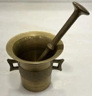 Brass Mortar & Pestle Vintage Rx Apothecary Grinder Pill Crusher Herbs Large #4 Used. Price: $54.00.