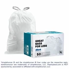 Plasticplace Custom Fit Trash Bags Compatible With Simplehuman Code N, 50 Count New. Price: $17.69.