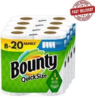 Bounty Quick Size Paper Towels, White, 8 Family Rolls = 20 Regular New. Price: $39.20.