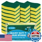 Homexcel 24 Heavy Duty Kitchen Sponges Yellow Dual Sided Scrubber For Dishe New. Price: $11.18.