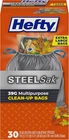 Hefty Steelsak Heavy Duty Large Trash Bags, Gray, Unscented, 39 Gallon, 30 Count New. Price: $17.98.