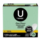 By Kotex Clean & Secure Panty Liners, Light Absorbency, Regular Length, 129 Ct New. Price: $11.98.