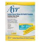 Ayr Saline Nasal Rinse Kit Refill Packets, 100-COUNT (pack Of 2) New. Price: $39.99.