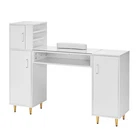 Vevor Manicure Table Glass Top Nail Desk Makeup Dressing Station With Wrist Rest New. Price: $209.99.