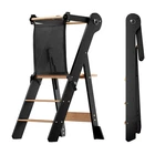 Foldable Toddler Step Stool Adjustable Height Natural Charcoal Cosyland Standing New. Price: $154.99.
