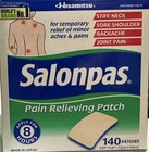 Salonpas 140 Pain Relieving Patches External Arthritis Back Relief Exp 12/2027 New. Price: $24.99.